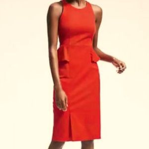 Banana Republic Burnt Orange Sleeveless Peplum Dress